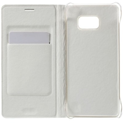 Samsung Galaxy Note 7 (N930) baltas odinis atverčiamas Smart Wallet dėklas - piniginė / Priedai.lt