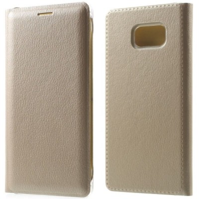 Samsung Galaxy Note 7 (N930) auksinis odinis atverčiamas Smart Wallet dėklas - piniginė / Priedai.lt