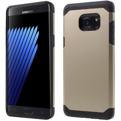 Sustiprintos apsaugos Samsung Galaxy Note 7 (N930) auksinis kieto silikono (TPU) ir plastiko dėklas / Priedai.lt