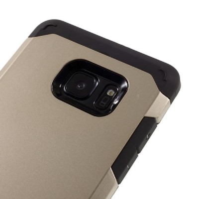 Sustiprintos apsaugos Samsung Galaxy Note 7 (N930) auksinis kieto silikono (TPU) ir plastiko dėklas / Priedai.lt