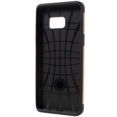 Sustiprintos apsaugos Samsung Galaxy Note 7 (N930) auksinis kieto silikono (TPU) ir plastiko dėklas / Priedai.lt