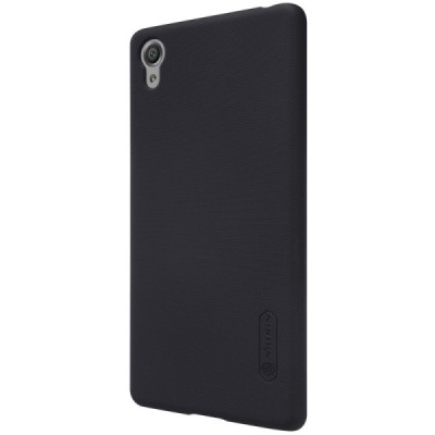 Nillkin Frosted Shield Sony Xperia X (F5121, F5122) juodas plastikinis dėklas + apsauginė ekrano plėvelė / Priedai.lt