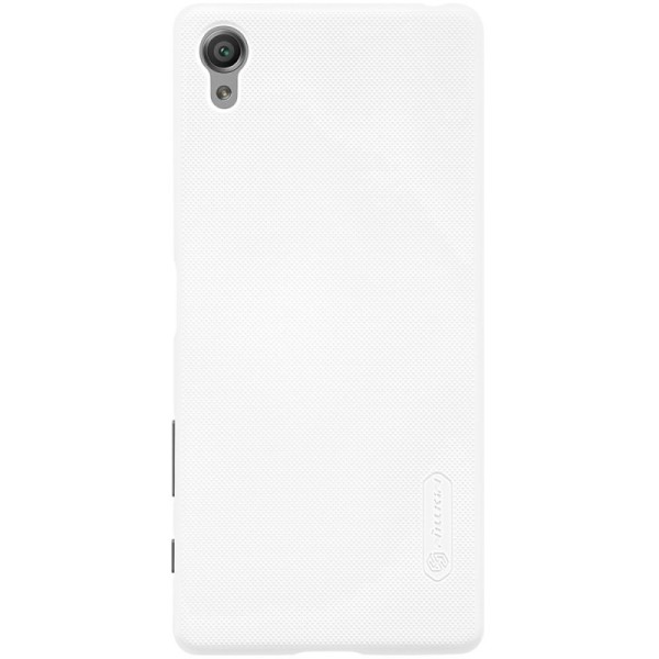 „Nillkin“ Frosted Shield dėklas - baltas + apsauginė ekrano plėvelė (Xperia X)