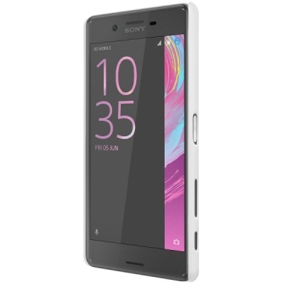 Nillkin Frosted Shield Sony Xperia X (F5121, F5122) baltas plastikinis dėklas + apsauginė ekrano plėvelė / Priedai.lt