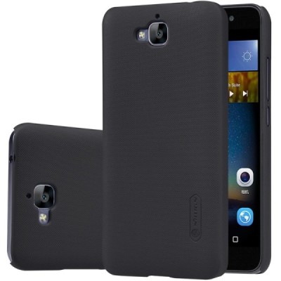 Huawei Y6 Pro (Honor Play 5X, Enjoy 5) Nillkin Frosted Shield juodas plastikinis dėklas + apsauginė ekrano plėvelė / Priedai.lt