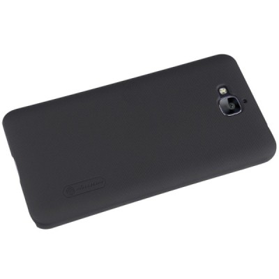 Huawei Y6 Pro (Honor Play 5X, Enjoy 5) Nillkin Frosted Shield juodas plastikinis dėklas + apsauginė ekrano plėvelė / Priedai.lt