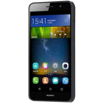 Huawei Y6 Pro (Honor Play 5X, Enjoy 5) Nillkin Frosted Shield juodas plastikinis dėklas + apsauginė ekrano plėvelė / Priedai.lt