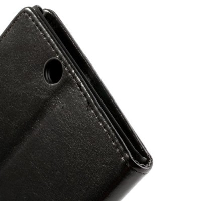 „Crazy Horse“ Sony Xperia Z Ultra juodas odinis atverčiamas dėklas - piniginė / Priedai.lt