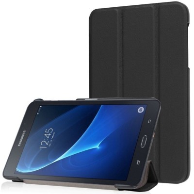 Samsung Galaxy Tab A 7.0 2016 (T280, T285) atverčiamas juodas odinis dėklas - knygutė / Priedai.lt