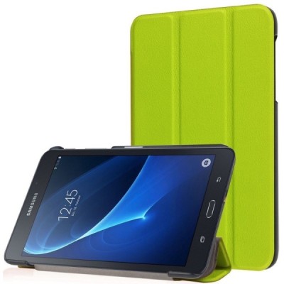 Samsung Galaxy Tab A 7.0 2016 (T280, T285) atverčiamas žalias odinis dėklas - knygutė / Priedai.lt