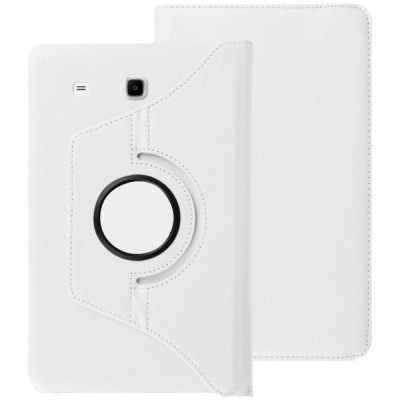 Samsung Galaxy Tab A 7.0 2016 (T280,T285) atverčiamas, sukamas 360 laipsnių, baltas odinis dėklas - stovas / Priedai.lt