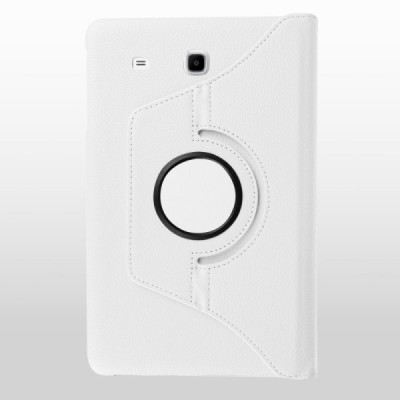 Samsung Galaxy Tab A 7.0 2016 (T280,T285) atverčiamas, sukamas 360 laipsnių, baltas odinis dėklas - stovas / Priedai.lt
