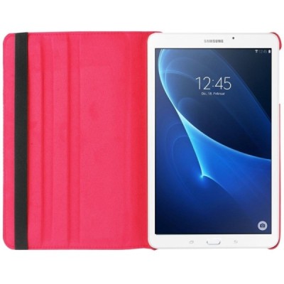 Samsung Galaxy Tab A 7.0 2016 (T280,T285) atverčiamas, sukamas 360 laipsnių, raudonas odinis dėklas - stovas / Priedai.lt