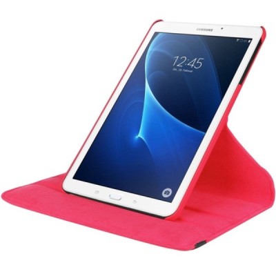 Samsung Galaxy Tab A 7.0 2016 (T280,T285) atverčiamas, sukamas 360 laipsnių, raudonas odinis dėklas - stovas / Priedai.lt