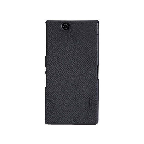 „Nillkin“ Frosted Shield dėklas - juodas + apsauginė ekrano plėvelė (Xperia Z Ultra)