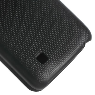 LG K4 (K120E) View Window juodas odinis atverčiamas dėklas su langeliu / Priedai.lt