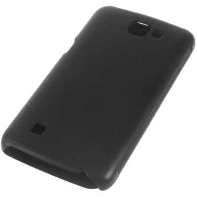 LG K4 (K120E) View Window juodas odinis atverčiamas dėklas su langeliu / Priedai.lt