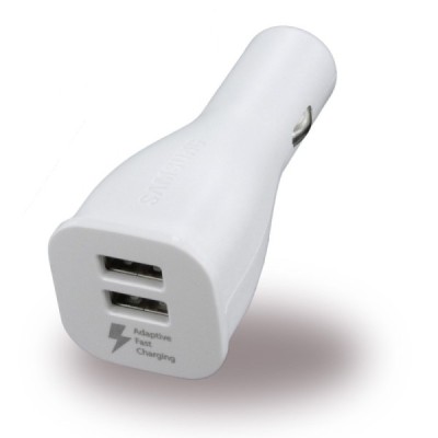 Originalus Samsung Adaptive Fast Charging Dual-Port EP-LN920 automobilinis įkroviklis baltas (2000 mA / 1670mA) / Priedai.LT
