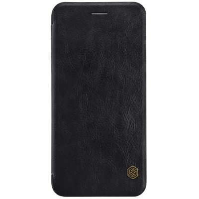 Prabangus „Nillkin“ Qin serijos juodas odinis atverčiamas Apple iPhone 7 Plus (iPhone 8 Plus) dėklas / Priedai.lt