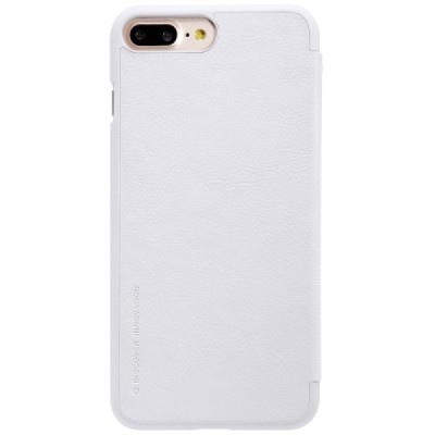 Prabangus „Nillkin“ Qin serijos baltas odinis atverčiamas Apple iPhone 7 Plus (iPhone 8 Plus) dėklas / Priedai.lt