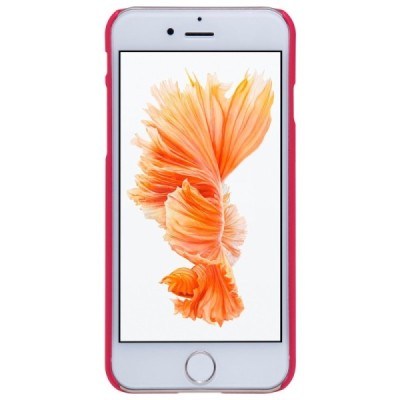 Nillkin Frosted Shield Apple iPhone 7 (iPhone 8) raudonas plastikinis dėklas + apsauginė ekrano plėvelė / Priedai.lt