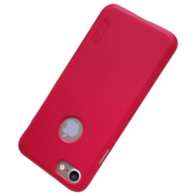 Nillkin Frosted Shield Apple iPhone 7 (iPhone 8) raudonas plastikinis dėklas + apsauginė ekrano plėvelė / Priedai.lt