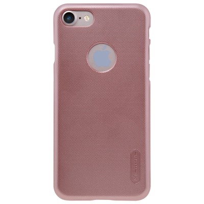 Nillkin Frosted Shield Apple iPhone 7 (iPhone 8) rožinis plastikinis dėklas + apsauginė ekrano plėvelė / Priedai.lt
