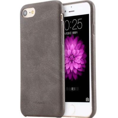 „USAMS“ Slim Leather Bob serijos Apple iPhone 7 (iPhone 8) rudas odinis dėklas - nugarėlė / Priedai.lt