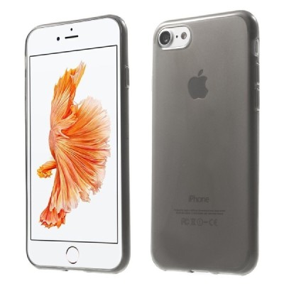 Apple iPhone 7 (iPhone 8) skaidrus (permatomas) pilkas (tamsintas) kieto silikono TPU ploniausias pasaulyje dėklas - nugarėlė / 