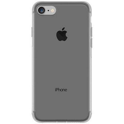 Apple iPhone 7 (iPhone 8) skaidrus (permatomas) pilkas (tamsintas) kieto silikono TPU ploniausias pasaulyje dėklas - nugarėlė / 