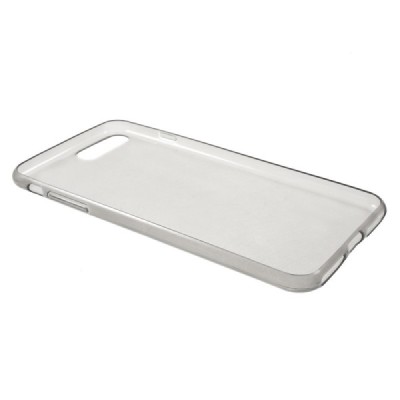 Apple iPhone 7 Plus (iPhone 8 Plus) skaidrus (permatomas) pilkas kieto silikono TPU ploniausias pasaulyje tamsintas dėklas - nug