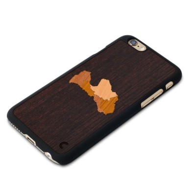 Apple iPhone 6 (6s) „Crafted Cover“ Latvija natūralaus medžio dėklas (tamsus medis) / Priedai.lt