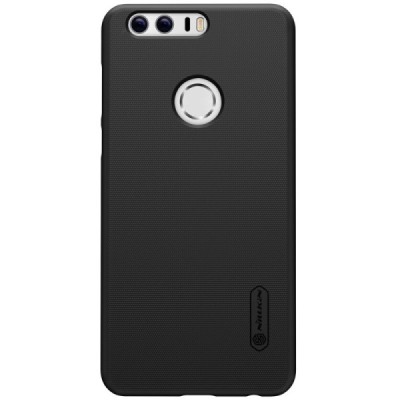 Nillkin Frosted Shield Honor 8 juodas plastikinis dėklas + apsauginė ekrano plėvelė / Priedai.lt