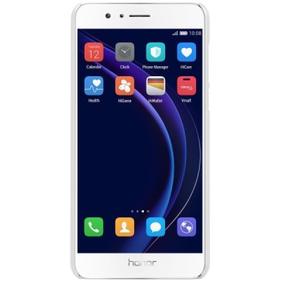 Nillkin Frosted Shield Honor 8 baltas plastikinis dėklas + apsauginė ekrano plėvelė / Priedai.lt