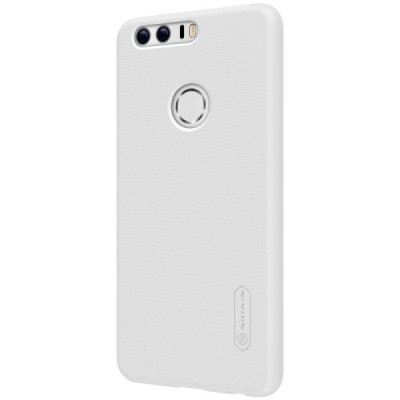 Nillkin Frosted Shield Honor 8 baltas plastikinis dėklas + apsauginė ekrano plėvelė / Priedai.lt