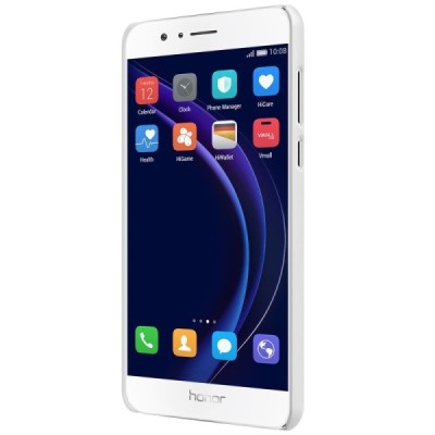 Nillkin Frosted Shield Honor 8 baltas plastikinis dėklas + apsauginė ekrano plėvelė / Priedai.lt
