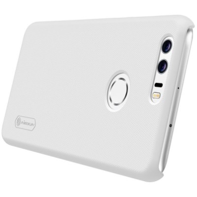 Nillkin Frosted Shield Honor 8 baltas plastikinis dėklas + apsauginė ekrano plėvelė / Priedai.lt