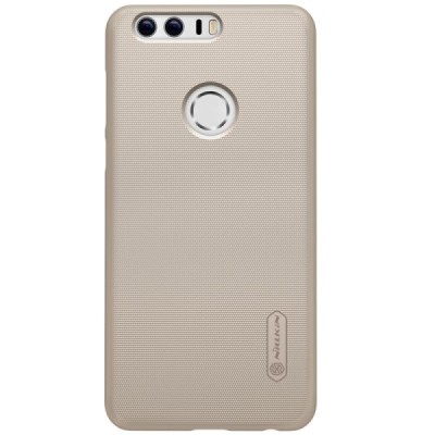 Nillkin Frosted Shield Honor 8 auksinis plastikinis dėklas + apsauginė ekrano plėvelė / Priedai.lt