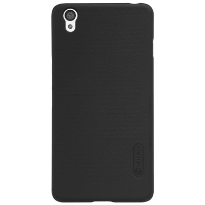 OnePlus X Nillkin Frosted Shield juodas plastikinis dėklas + apsauginė ekrano plėvelė / Priedai.lt