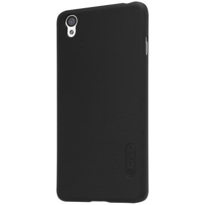 OnePlus X Nillkin Frosted Shield juodas plastikinis dėklas + apsauginė ekrano plėvelė / Priedai.lt