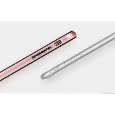 „Rock“ Royce sustiprintos apsaugos Apple iPhone 7 (iPhone 8) juodas rožinės spalvos apvadais kieto silikono (TPU) ir plastiko dė