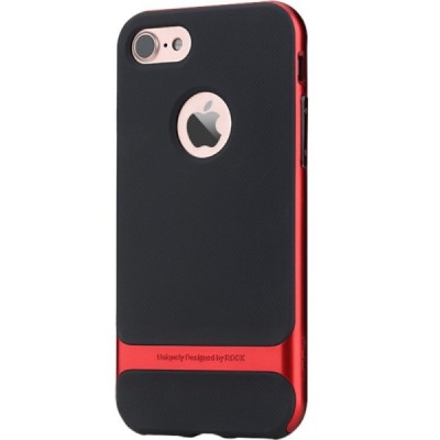 „Rock“ Royce sustiprintos apsaugos Apple iPhone 7 (iPhone 8) juodas raudonos spalvos apvadais kieto silikono (TPU) ir plastiko d