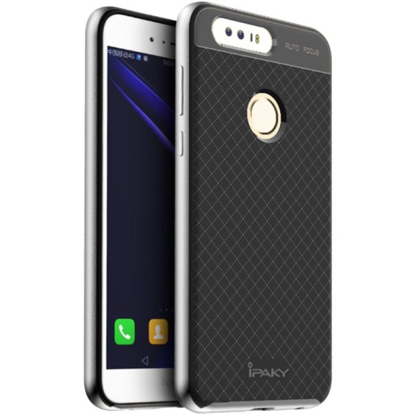 „IPAKY“ kieto silikono (TPU) dėklas - juodas / sidabrinis (Honor 8)