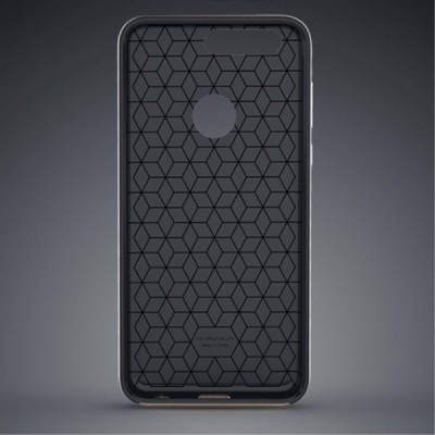 Honor 8 „IPAKY“ kieto silikono TPU juodas (sidabriniais apvadais) dėklas - nugarėlė / Priedai.lt