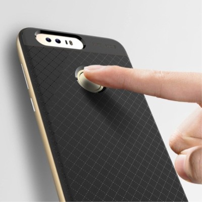Honor 8 „IPAKY“ kieto silikono TPU juodas (auksiniais apvadais) dėklas - nugarėlė / Priedai.lt