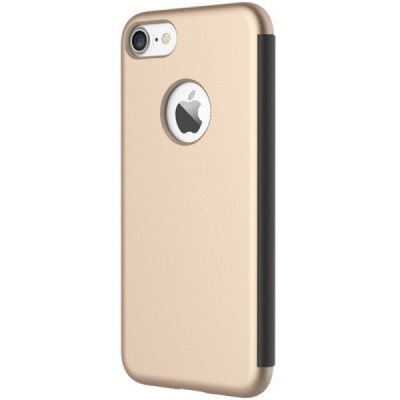 Apple iPhone 7 (iPhone 8) „Rock“ Dr V atverčiamas auksinis dėklas - knygutė / Priedai.lt