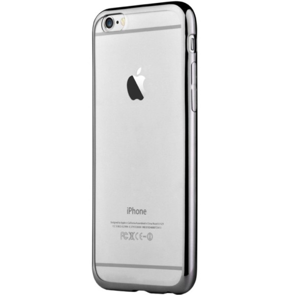 „Devia“ Glitter dėklas - skaidrus, juodas + apsauginis ekrano stiklas (iPhone 7 / 8 / SE 2020 / SE 2022)
