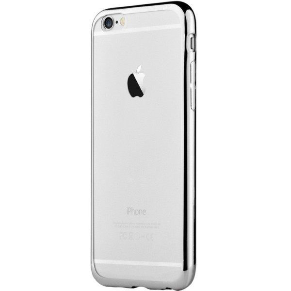 „Devia“ Glitter dėklas - skaidrus, sidabrinis + apsauginis ekrano stiklas (iPhone 7 / 8 / SE 2020 / SE 2022)