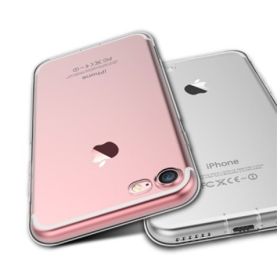 Apple iPhone 7 (iPhone 8) „Devia“ Naked Case TPU ploniausias silikoninis skaidrus permatomas dėklas ir apsauginis ekrano stiklas