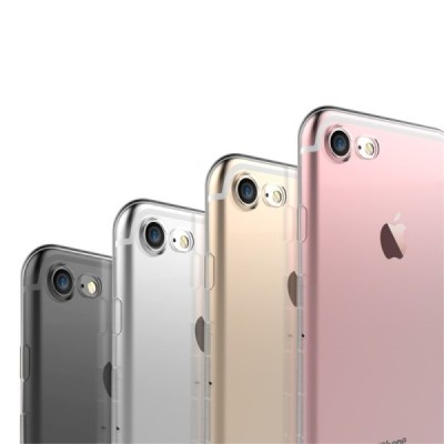 Apple iPhone 7 (iPhone 8) „Devia“ Naked Case TPU ploniausias silikoninis skaidrus permatomas dėklas ir apsauginis ekrano stiklas